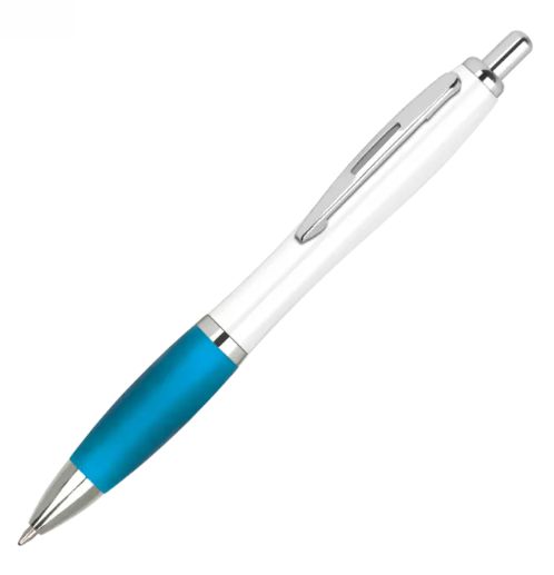 Blue Branded Pen 3 Two Tone Curvy Printed Pen – Blue, 2 Colour Print