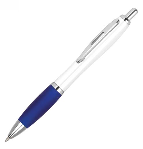 Dark Blue Branded Pen 3 Two Tone Curvy Printed Pen – Dark Blue, 2 Colour Print