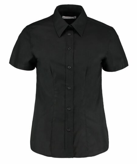 Kk360 Black Ft Women’s workplace Oxford blouse short-sleeved (tailored fit)