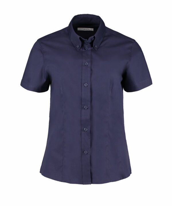 Kk701 Midnightnavy Ft Women’s corporate Oxford blouse short-sleeved (tailored fit) – Midnight Navy Blue, 10