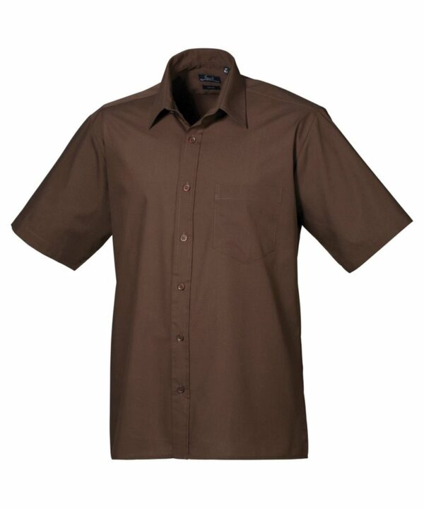Pr202 Brown Ft Short sleeve poplin shirt – Brown Brown, 14.5