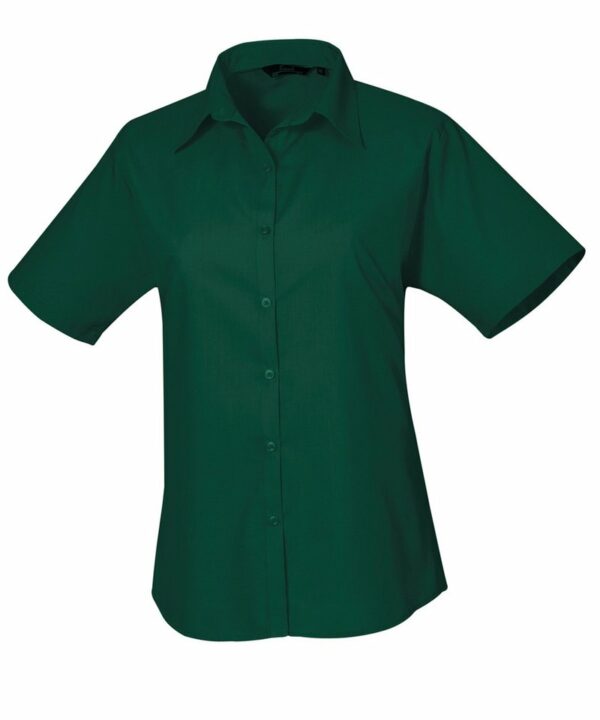 Pr302 Bottle Ft Women’s short sleeve poplin blouse – Bottle* Green, 10