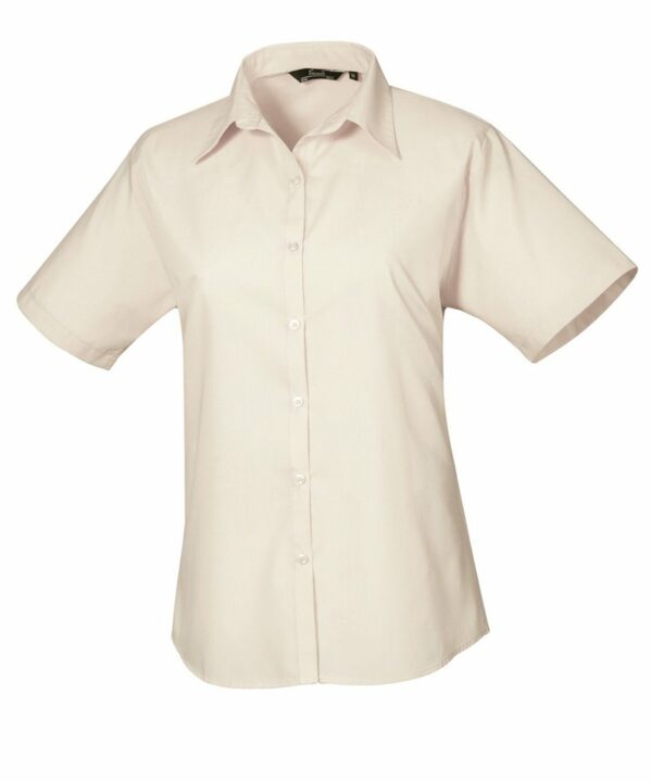 Pr302 Natural Ft Women’s short sleeve poplin blouse – Natural Neutral, 10