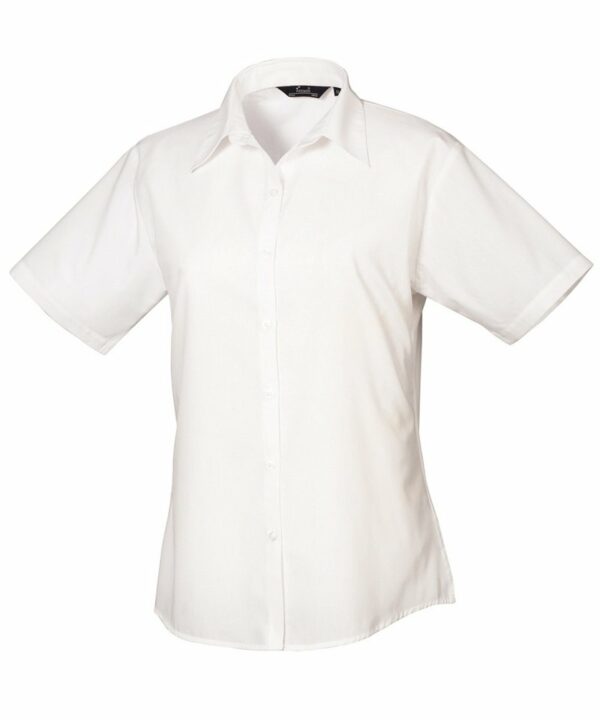 Pr302 White Ft Women’s short sleeve poplin blouse – White* White, 10