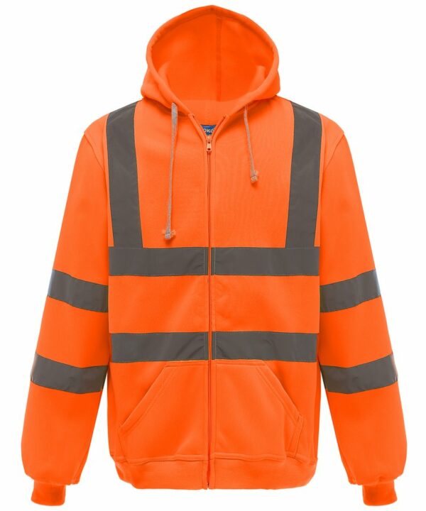 Yk012 Orange Ft Hi-vis zip hoodie (HVK07) – Orange Orange, 2XL