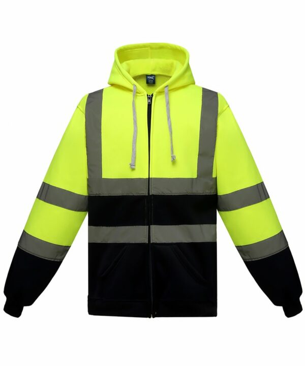 Yk012 Yellow Navy Ft Hi-vis zip hoodie (HVK07) – Yellow/Navy Yellow, 2XL