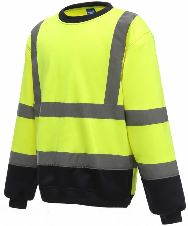 Yk030 Yellow Navy Ft Hi-vis sweatshirt (HVJ510) – Yellow/Navy Yellow, 2XL