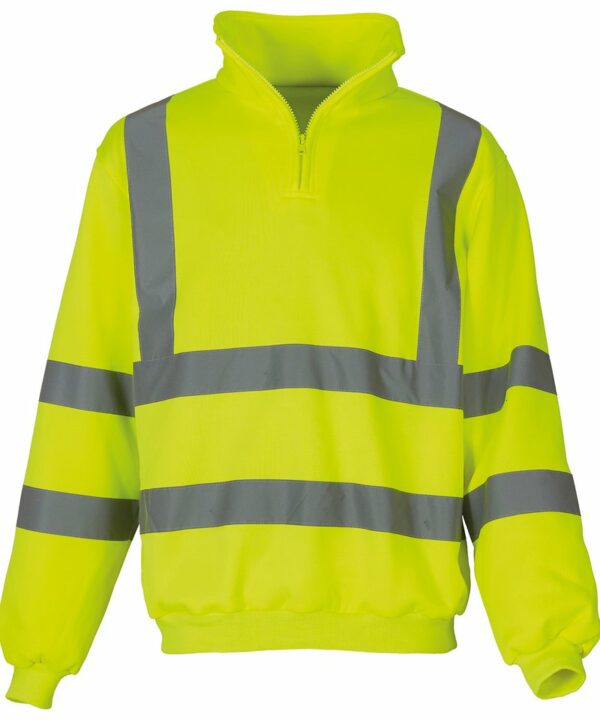 Yk031 Yellow Ft Hi-vis ¼ zip sweatshirt (HVK06) – Yellow Yellow, 2XL
