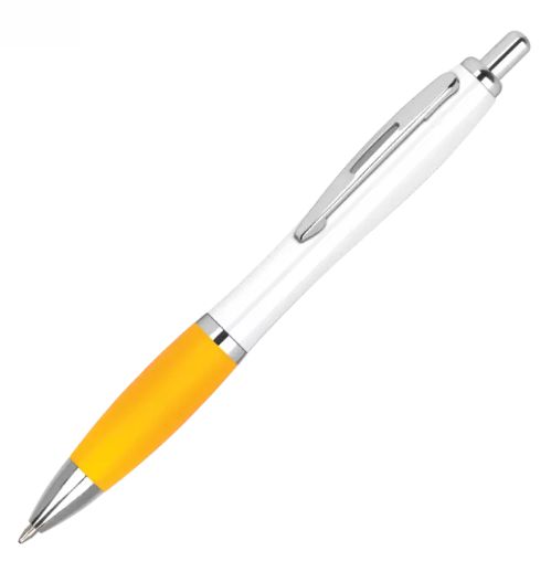 Yellow Branded Pen 2 Two Tone Curvy Printed Pen – Yellow, 1 Colour Print
