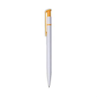 Yellow White Printed Pen 2 Tiesta Classic Printed Pen – White/Yellow, 1 Colour Print